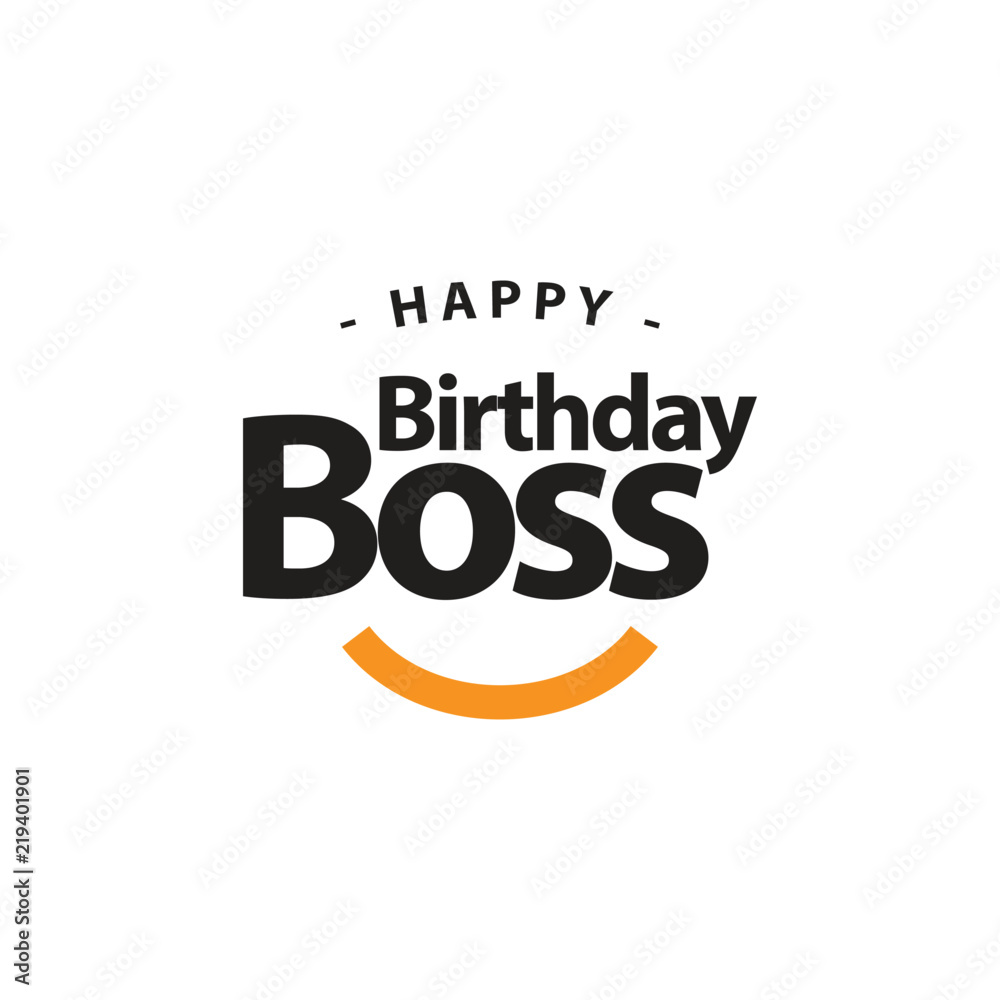 Αυτοκόλλητο Happy Birthday Boss Vector Template Design Illustration