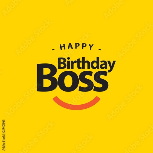 Happy Birthday Boss Vector Template Design Illustration