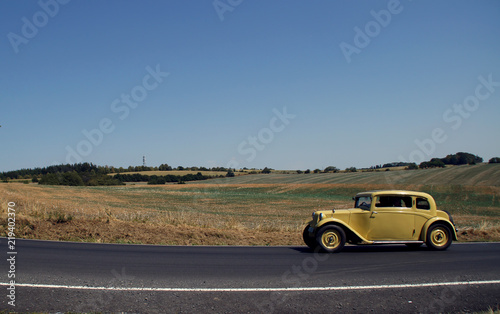  old car on the road
