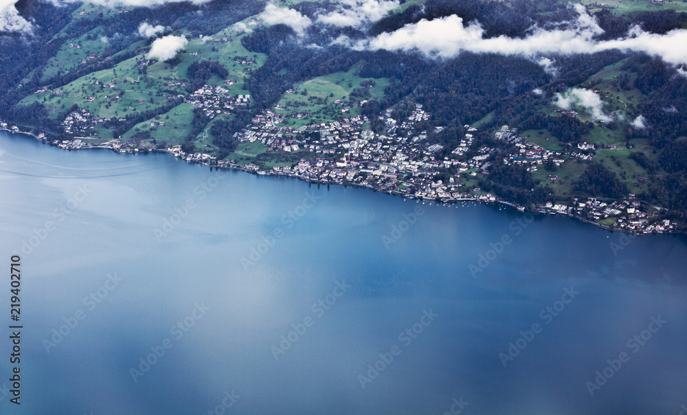 Lovely natural village view of Switzerland from Rigi