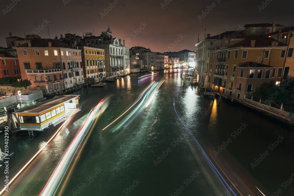 Night view of Grand canal in Venice, Italy