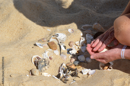 Fényképezés ramasser des coquillages sur la plage