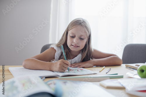 Primary School Student Writing