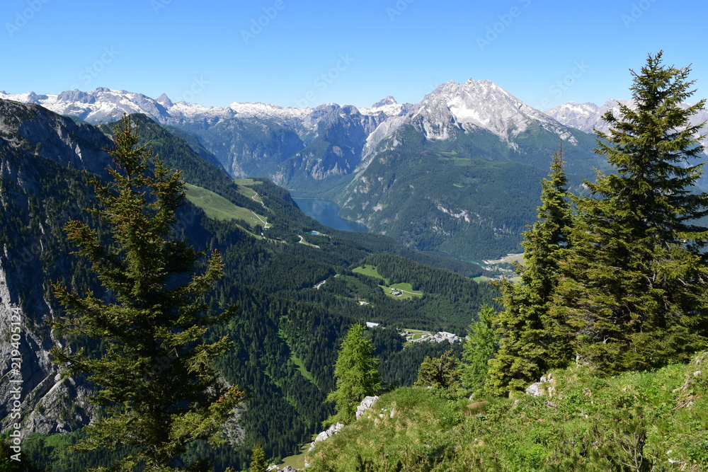 Austrian Alps from Bavaria in the Summer, Panorama Austrian Alps from Bavaria in the Summer, Panorama