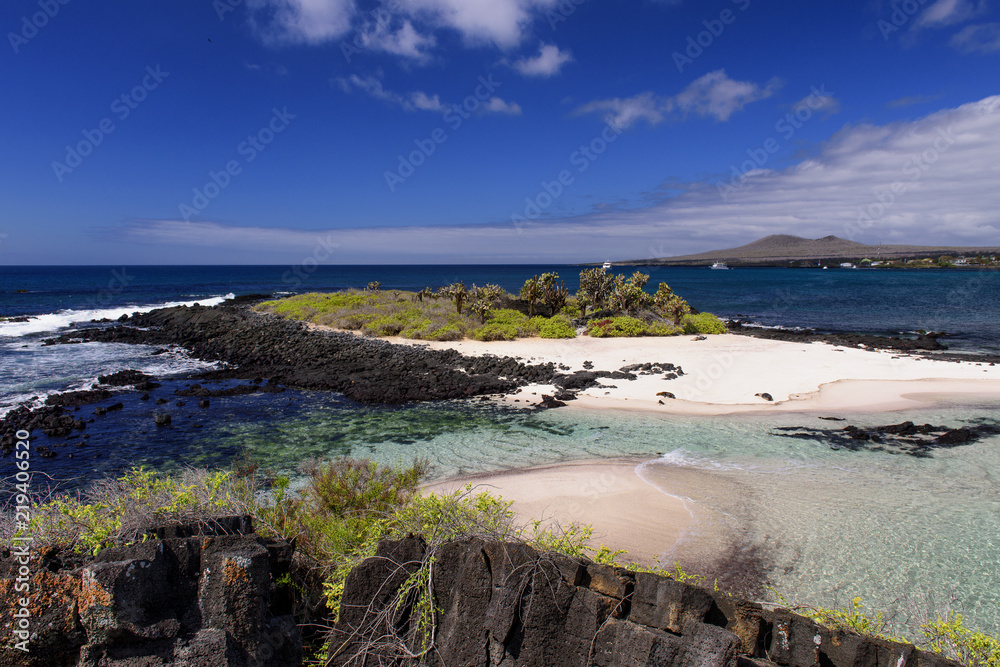 Fototapeta premium Holiday feeling on the sandy beach of Floreana, Galápagos-Archipel