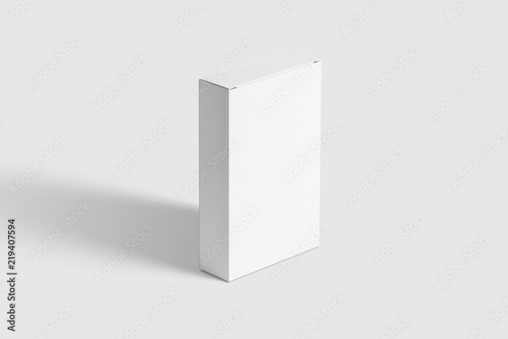 Photorealistic Flat Rectangle Cardboard Package Box Mockup on light grey background. 3D illustration. Mockup template ready for your design. Photorealistic Flat Rectangle Cardboard Package Box Mockup on light grey background. 3D illustration. Mockup template ready for your design.