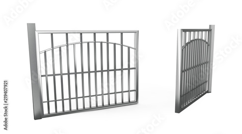 Crowd Barrier isolated on white. 3D illustration