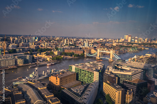 London - August 06, 2018: Central London seen from the top of the Shard in downtown London, England © rpbmedia