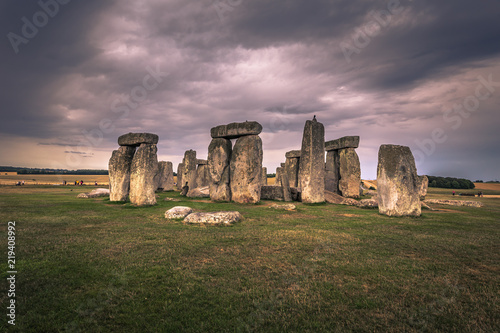 Stonehenge - August 07, 2018: Ancient monument of Stonehenge, England