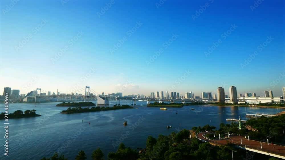 4K Timelapse of Rainbow Bridge and Tokyo Tower in the city japan 4K Timelapse of Rainbow Bridge and Tokyo Tower in the city japan