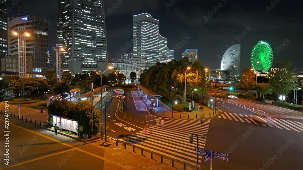 Timelapse view of Yokohama Japan