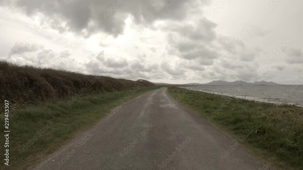 Driving the Aber Foreshore Road in Caernardon - Wales Driving the Aber Foreshore Road in Caernardon - Wales