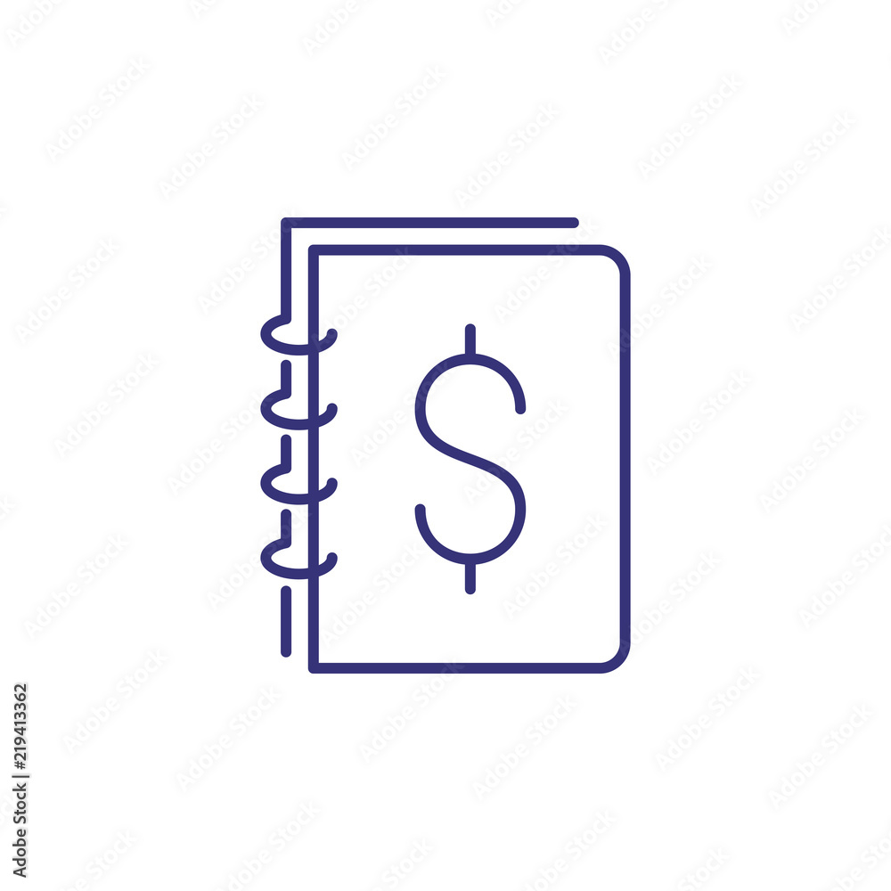 Money book line icon Money book line icon