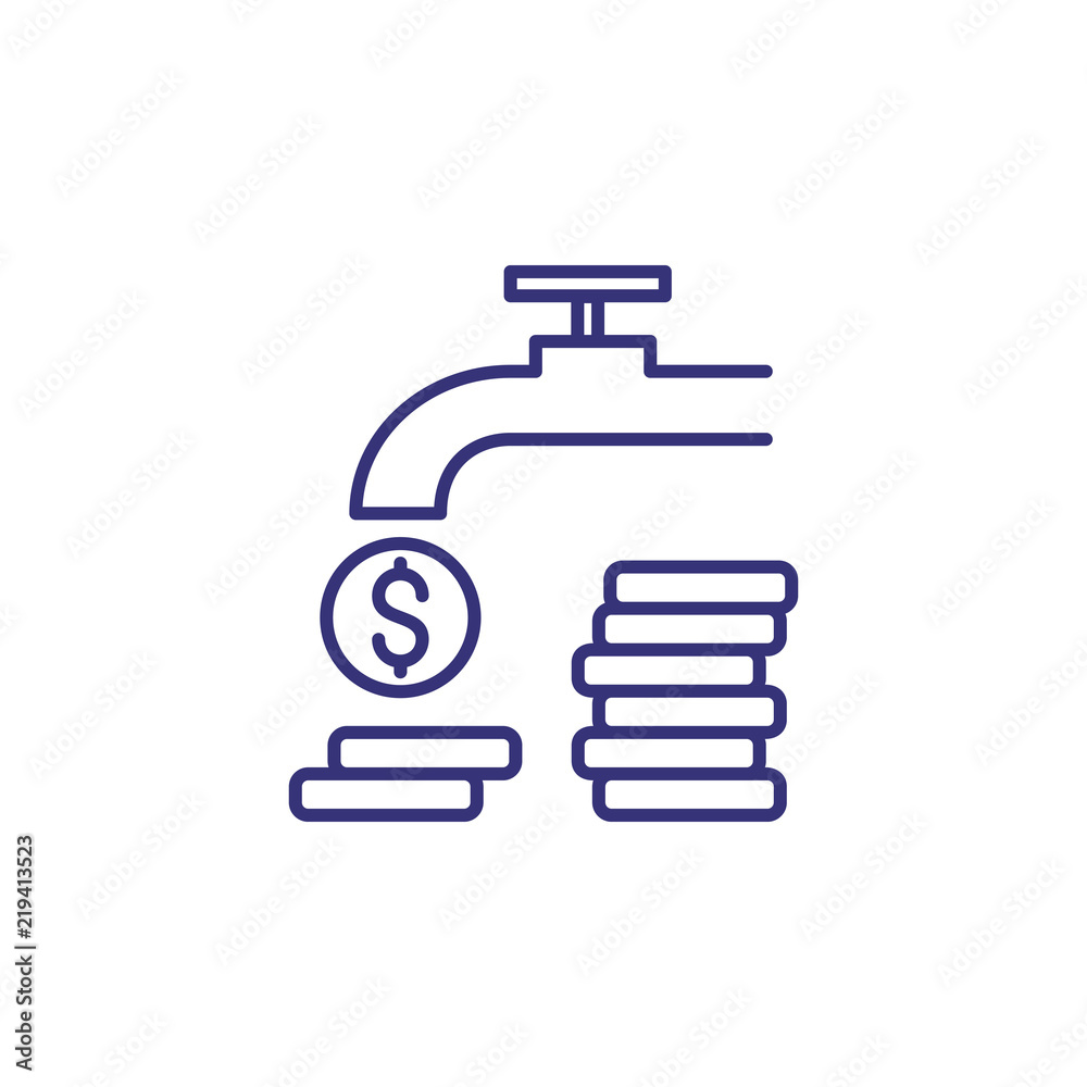 Revenue flow line icon Revenue flow line icon