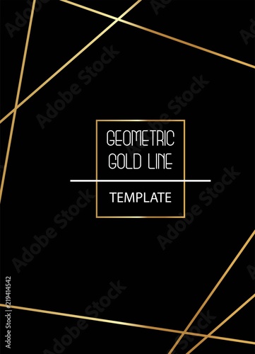 Beautiful, elegant, simplistic template with golden lines on black background vector