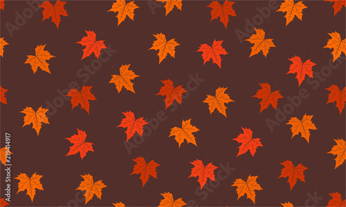 Seamless vector background with autumn leaves. Autumn pattern.