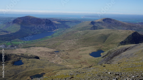 Blick vom Mount Snowdon im Snowdonia Nationalpark  Wales