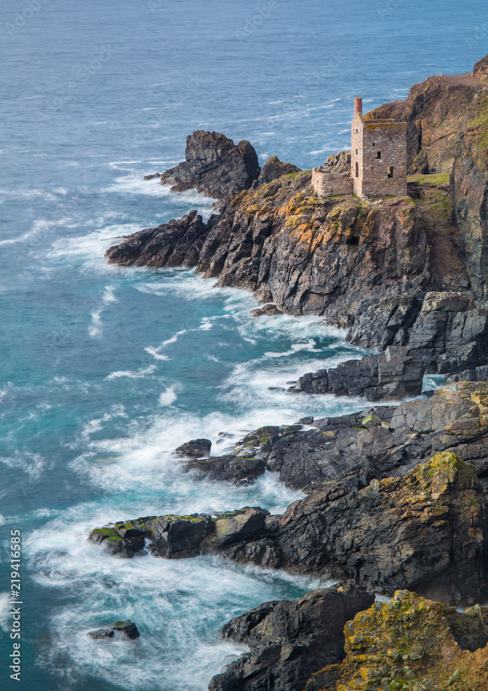 Crown Engine House on cliffs, Botallack, Cornwall