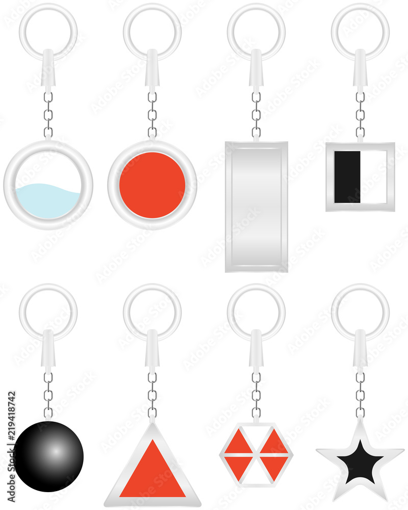 Keychain, realistic keychains. Flat design, vector illustration, vector.