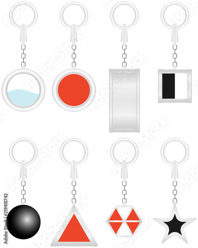 Keychain, realistic keychains. Flat design, vector illustration, vector.