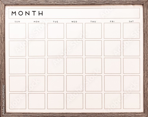 blank calendar 