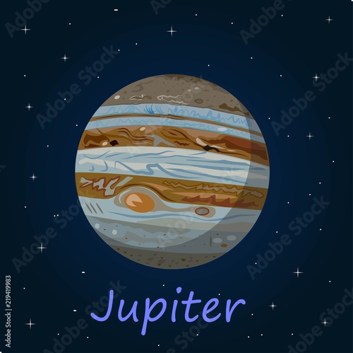 Fototapeta Naklejka Na Ścianę i Meble -  Jupiter is the fifth planet from the Sun and the largest in the Solar System.
