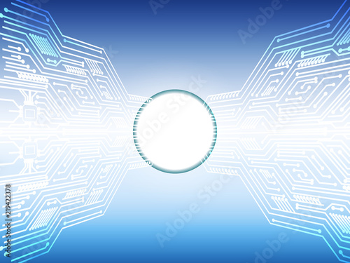 vector blue hi-tech circuit board line background