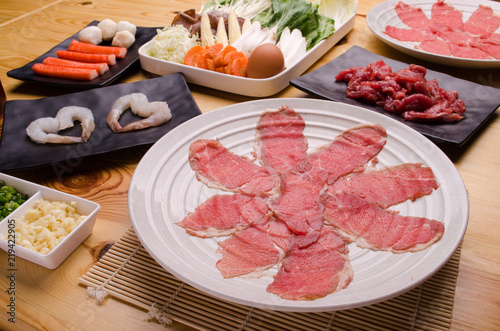 beef slice set in Shabu shabu