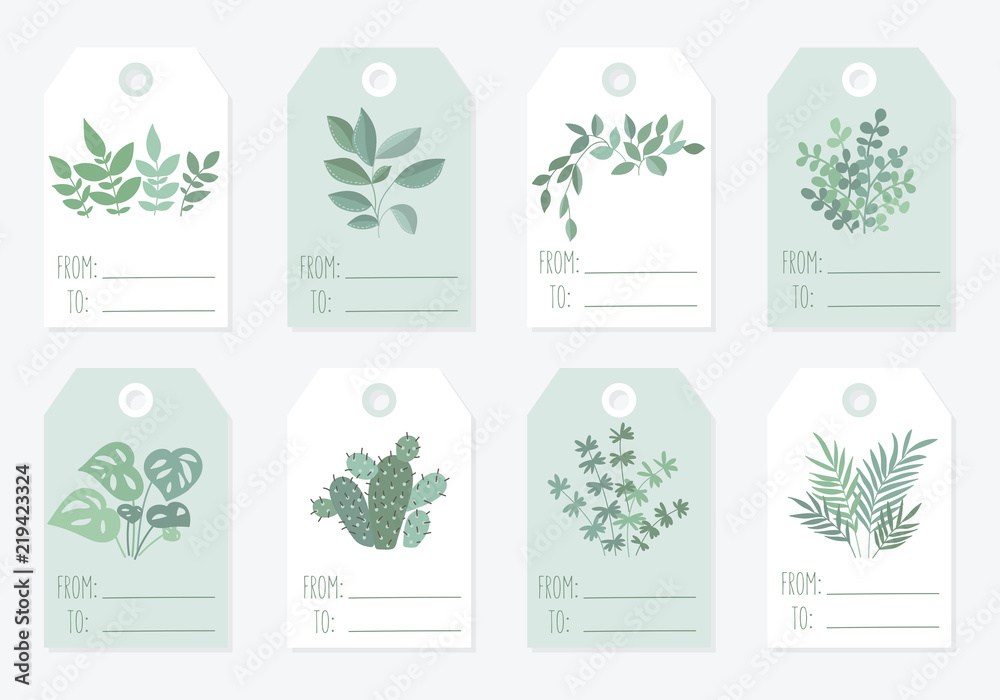 Vector collection of tags with cute Vector collection of cute line drawn objects in pastel colors