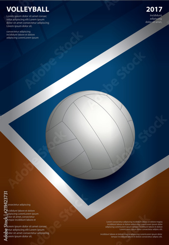 Volleyball Tournament Poster Template Design Vector Illustration