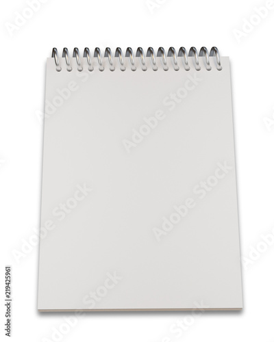Empty notepad (sketch book) solated on white background