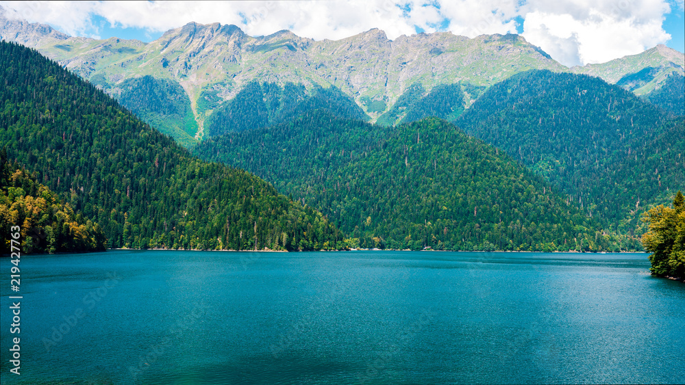 blue clear mountain lake