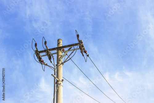 Telephone poles in the city