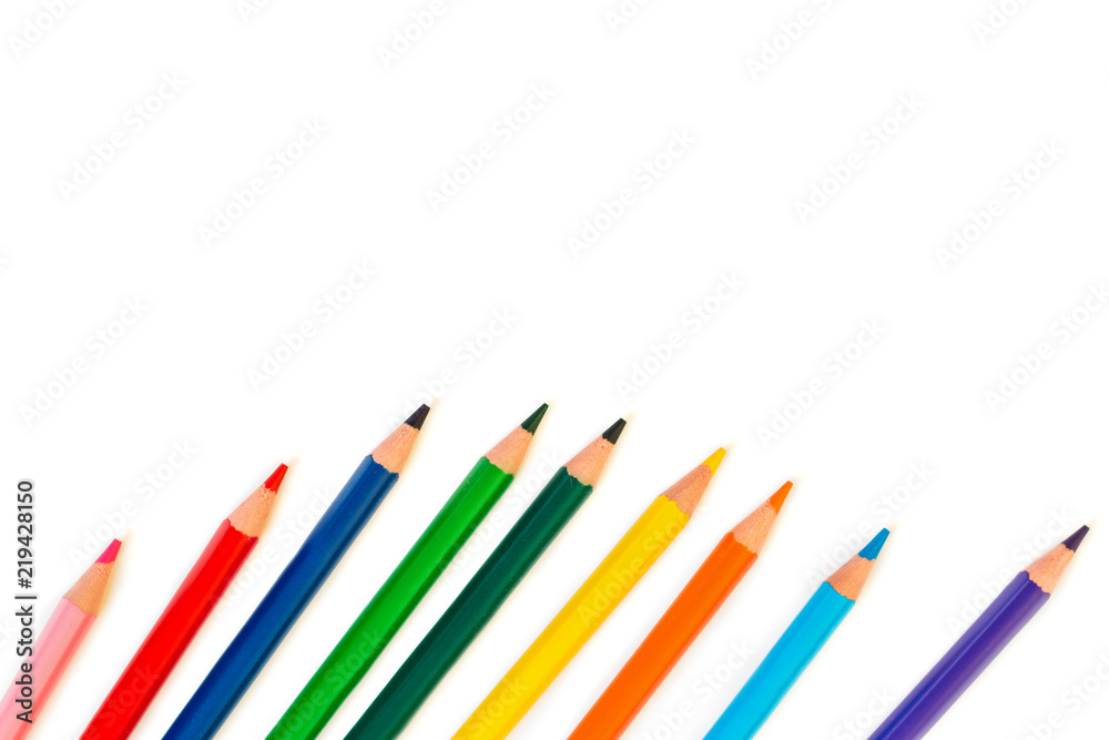 Color pencils isolated on white background. Color pencils isolated on white background.