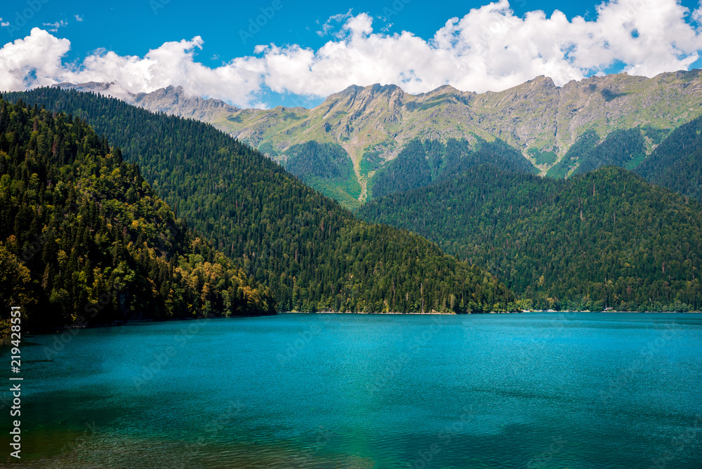 blue clear mountain lake