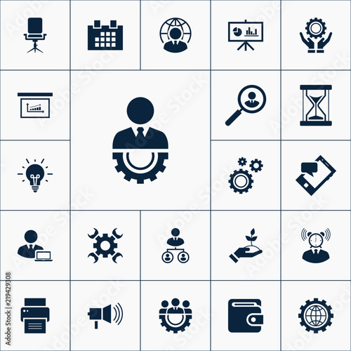 Business icon set simple vector sign