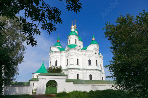 Cathedral of the Nativity of the Blessed Virgin in Kozelets, Chernihiv region, Ukraine. An important architectural monument in the style of Ukrainian and Elizabethan baroque. Built in 1752-1763 years.