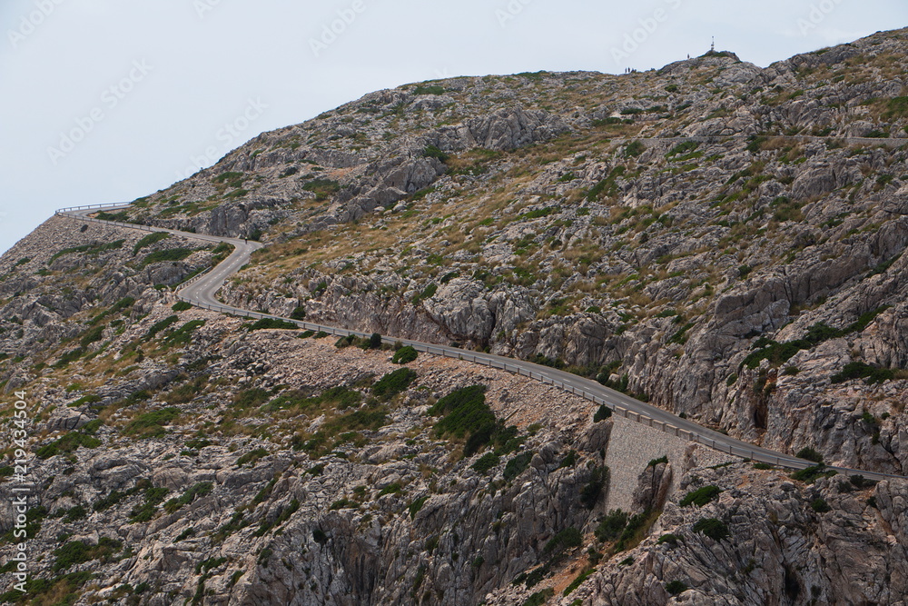 Road on Cap Formentor to Far de Formentor on Mallorca
