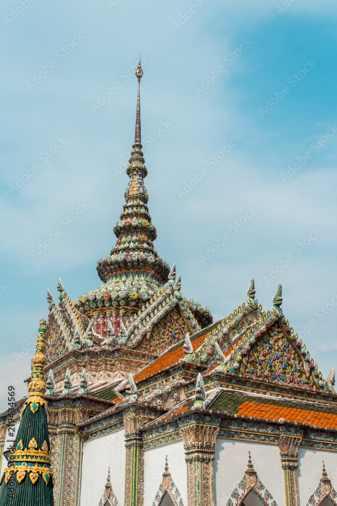 Phra Viharn Yod in Wat Phra Kaew (Wat Phra Sri Rattana Satsadaram) in Bangkok, Thailand