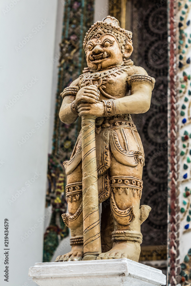 Demon guardian in Wat Phra Kaew (Wat Phra Sri Rattana Satsadaram) in Bangkok, Thailand