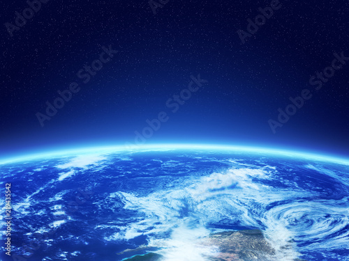 Earth view from high orbit. photo
