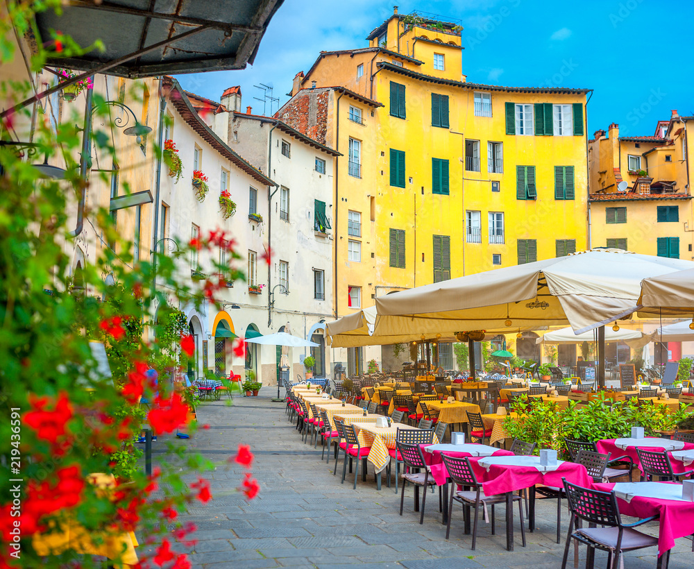 cozy cafe on the old streets of Italian cities