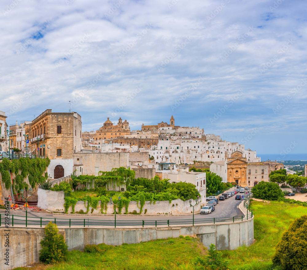 Panorama of the majestic medieval town of Ostin, Southern Italy. Europe