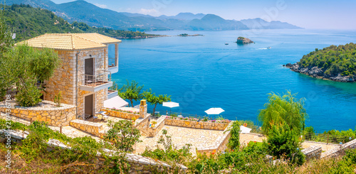 house with terrace for rent overlooking the bay on the Amalfitan coast of Italy, Campania, Italy