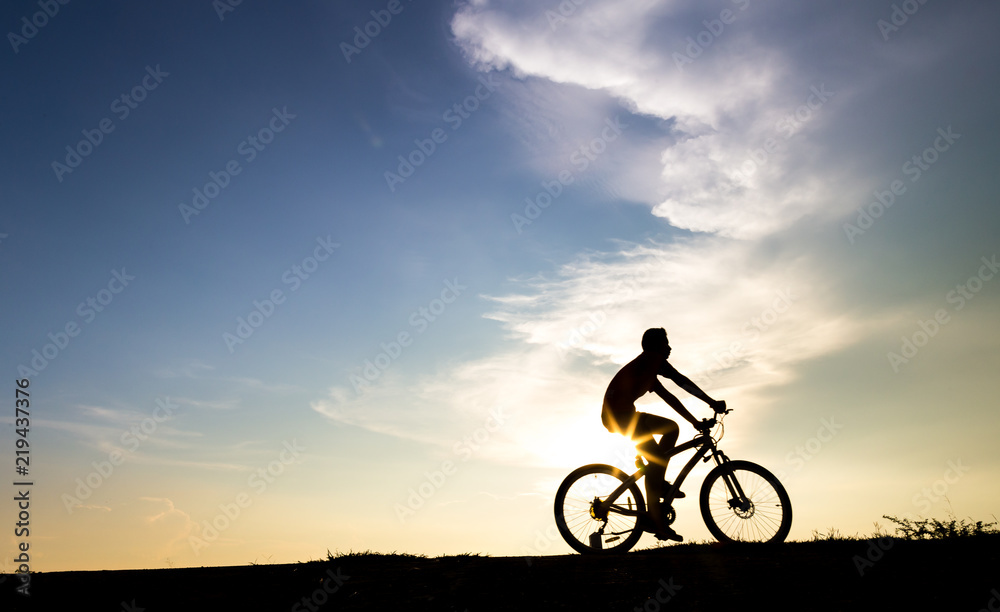 Fototapeta premium Young teenager Asian are cycling a bike