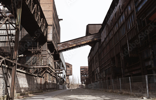 Old industrial area with coal mine, coke ovens and blast furnace operations.