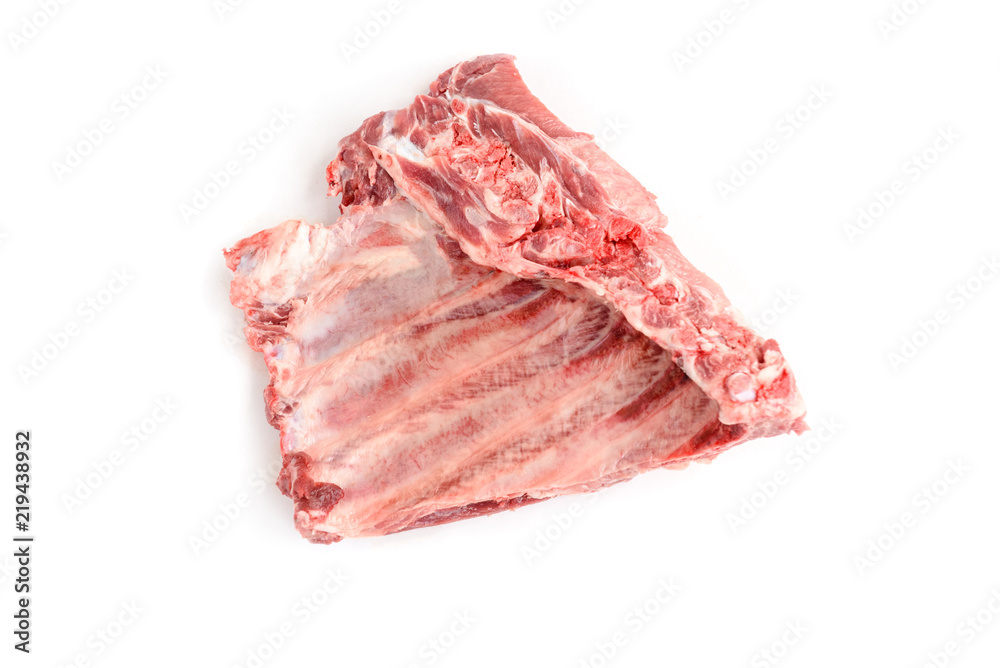 Pork ribs isolated on white background.