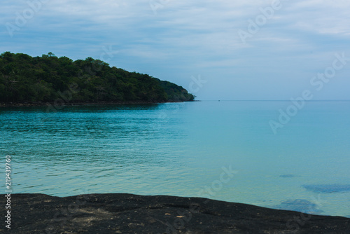 Beautiful blue ocean and sky in summer Of Southeast Asia, Thailand