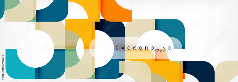 Color square shapes, geometric modern abstract background