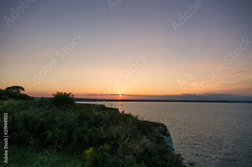 Sunset over Bournemouth and Old Harry Rocks Wildlife.